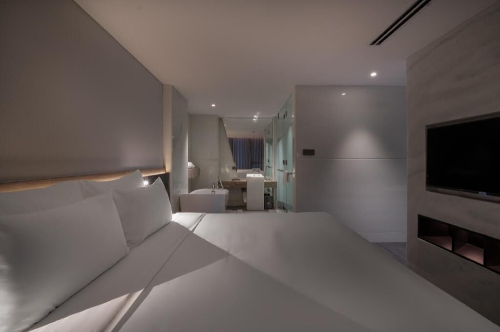 Premium bedding, memory foam beds, minibar, soundproofing