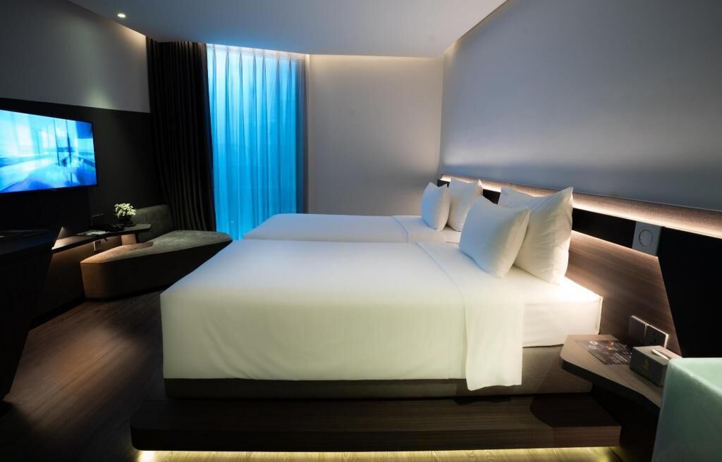 Premium bedding, memory foam beds, minibar, soundproofing