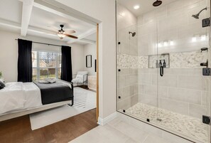 Bathtub, hair dryer, towels