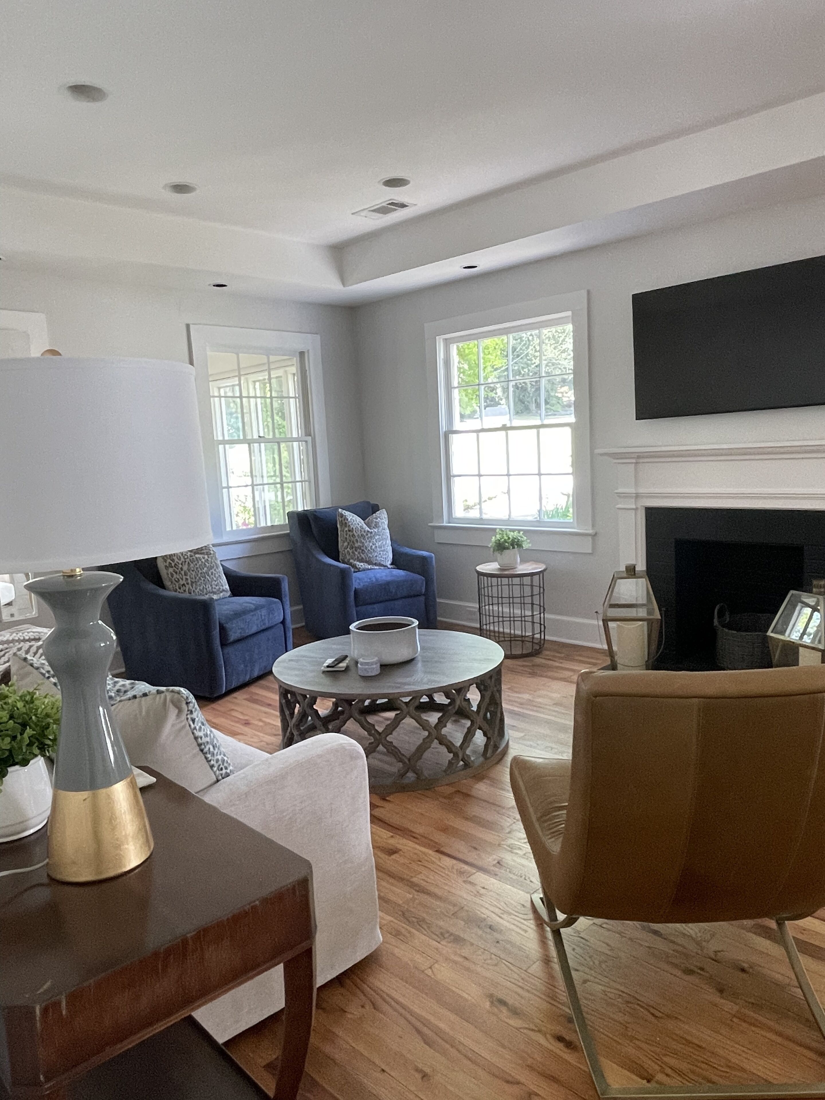 TV connectée, cheminée, chaîne hi-fi