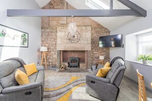TV, fireplace, offices - Host & Stay | No.2 Lavender Cottage (Belford)