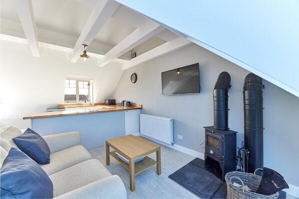 TV, fireplace, offices