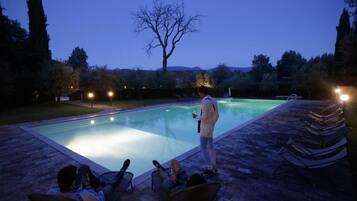 Indoor pool, seasonal outdoor pool, pool umbrellas, sun loungers