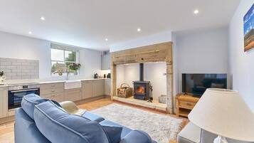 TV, fireplace, offices