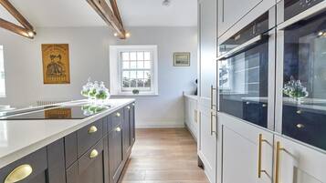 Fridge, microwave, stovetop, dishwasher