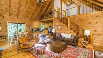 Smart TV, fireplace, table tennis, books