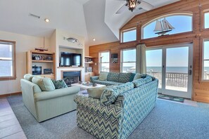 TV, fireplace, DVD player, table football - 5090 Hook Line Sinker * Oceanfront * pool hot tub (Kill Devil Hills)
