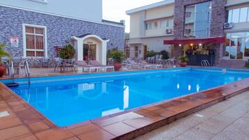2 outdoor pools, pool umbrellas, sun loungers