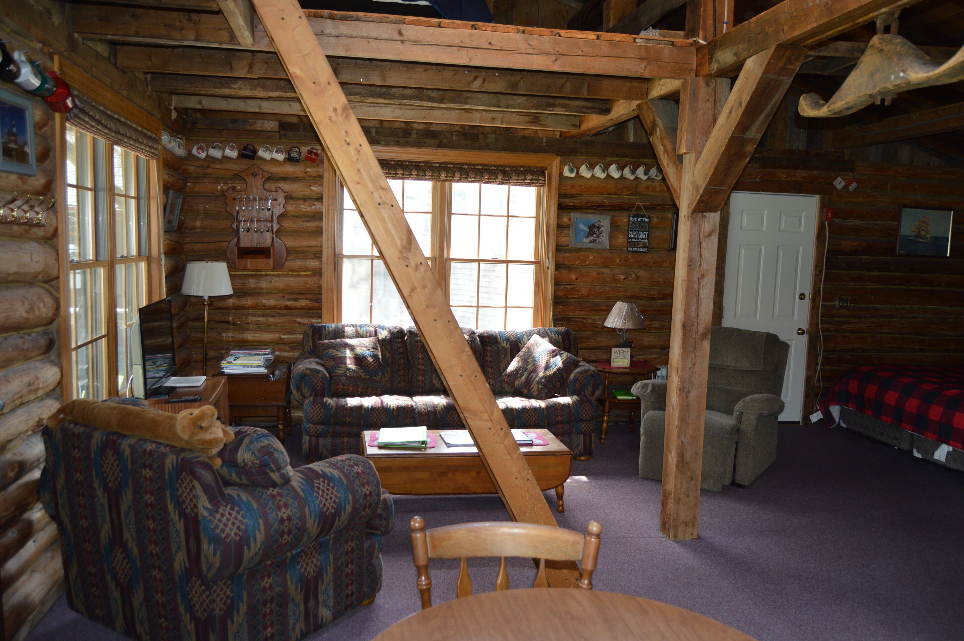 Smart TV, lareira, DVD player, livros