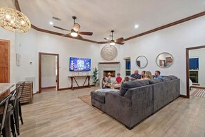 Smart TV, video games, foosball, table tennis