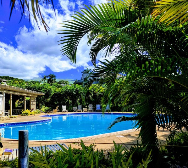 Outdoor pool, a heated pool