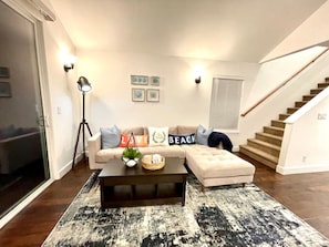 Smart TV, fireplace, video games, foosball