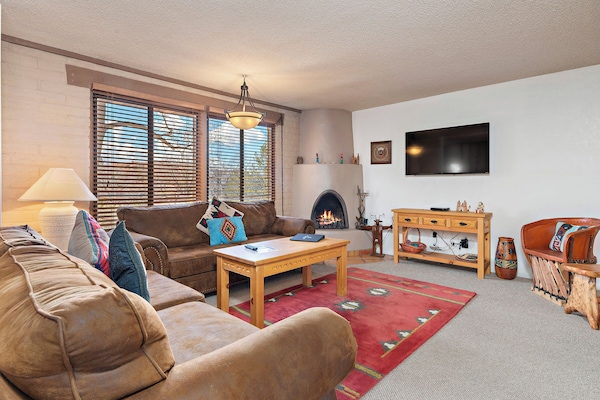 Living Room with Kiva Fireplace