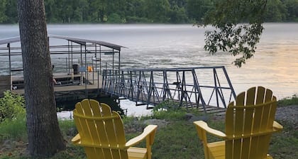 Riverside Cabin B White River is 110 ft away with Riverview from Deck King Bed