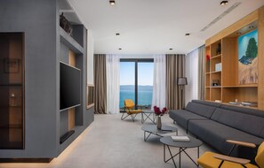 Smart-TV, Kamin, Stereoanlage