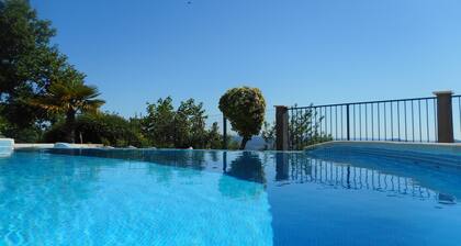 Villa with a heated pool and panoramic views, not overlooked.