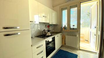 Køleskab, kogeplade, opvaskemaskine, køkkentøj/tallerkener/redskaber