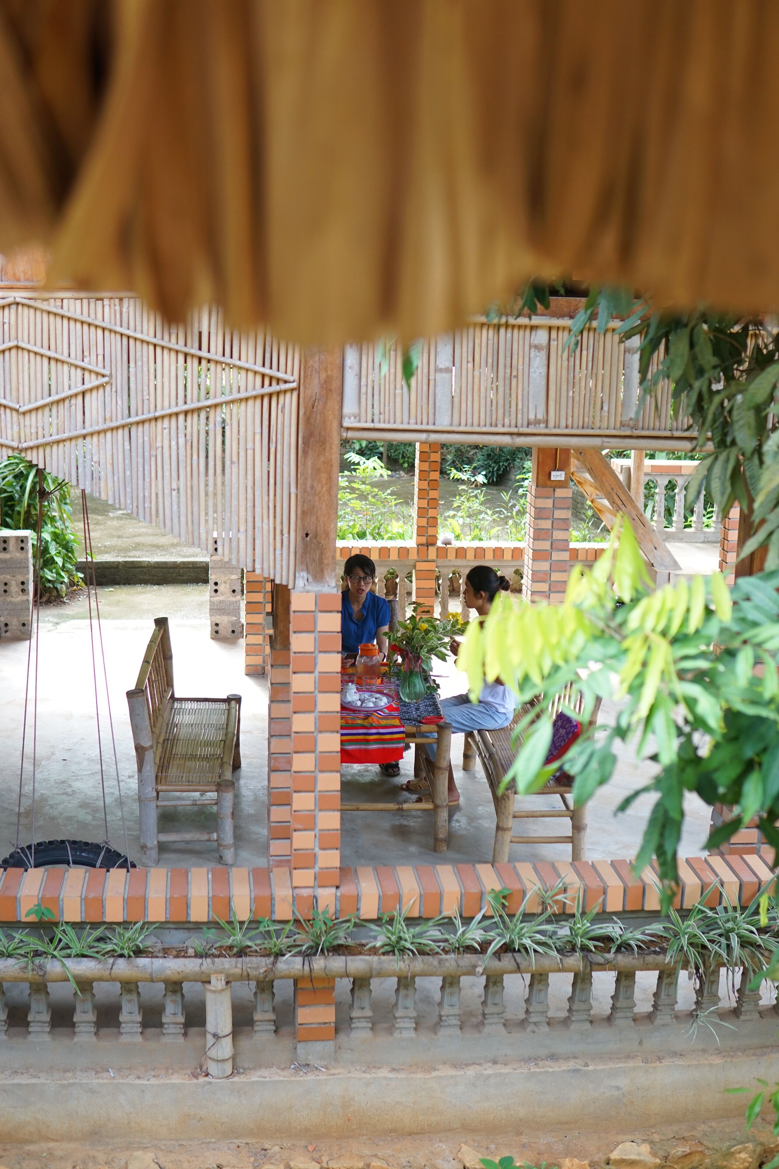 Outdoor banquet area