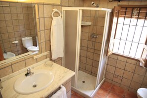 Dusche, Haartrockner, Handtücher