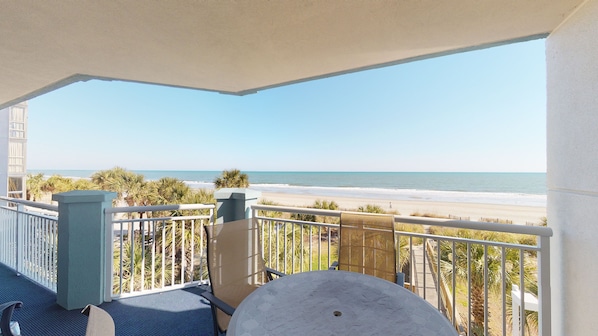 Outdoor dining - Myrtle Beach Bliss | Poolside Comfort | Oceanfront Views | OB 301 (Myrtle Beach)