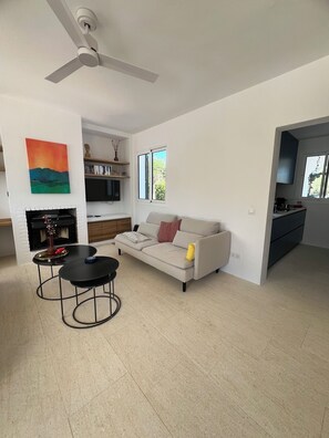 Smart TV, fireplace, DVD player, table tennis