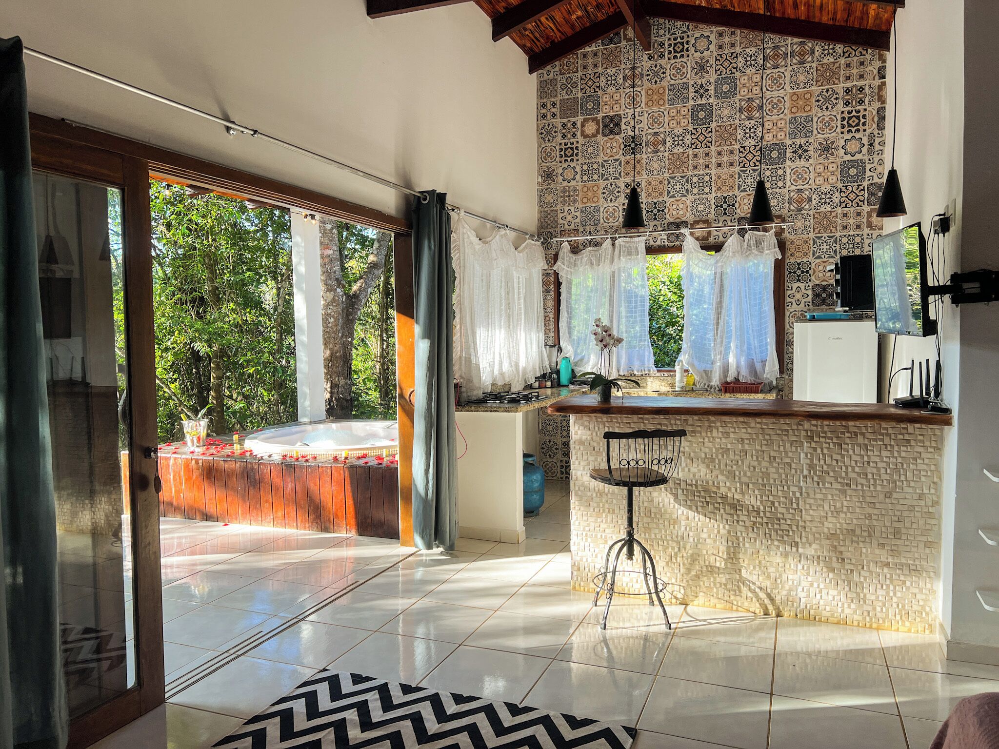 38-inch flat-screen TV with digital channels, TV