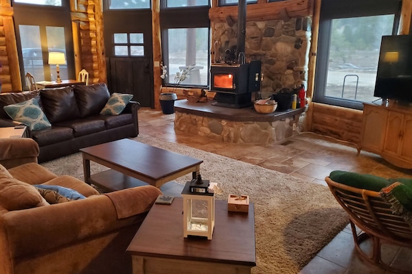 Living Room with Wood Stove