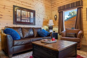 TV, fireplace - Riverfront Retreat (Cabin 100) (Greer)