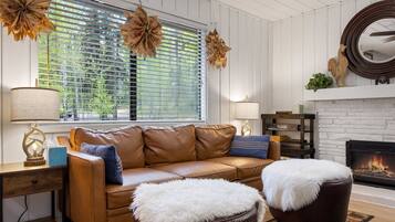 Televisión y chimenea