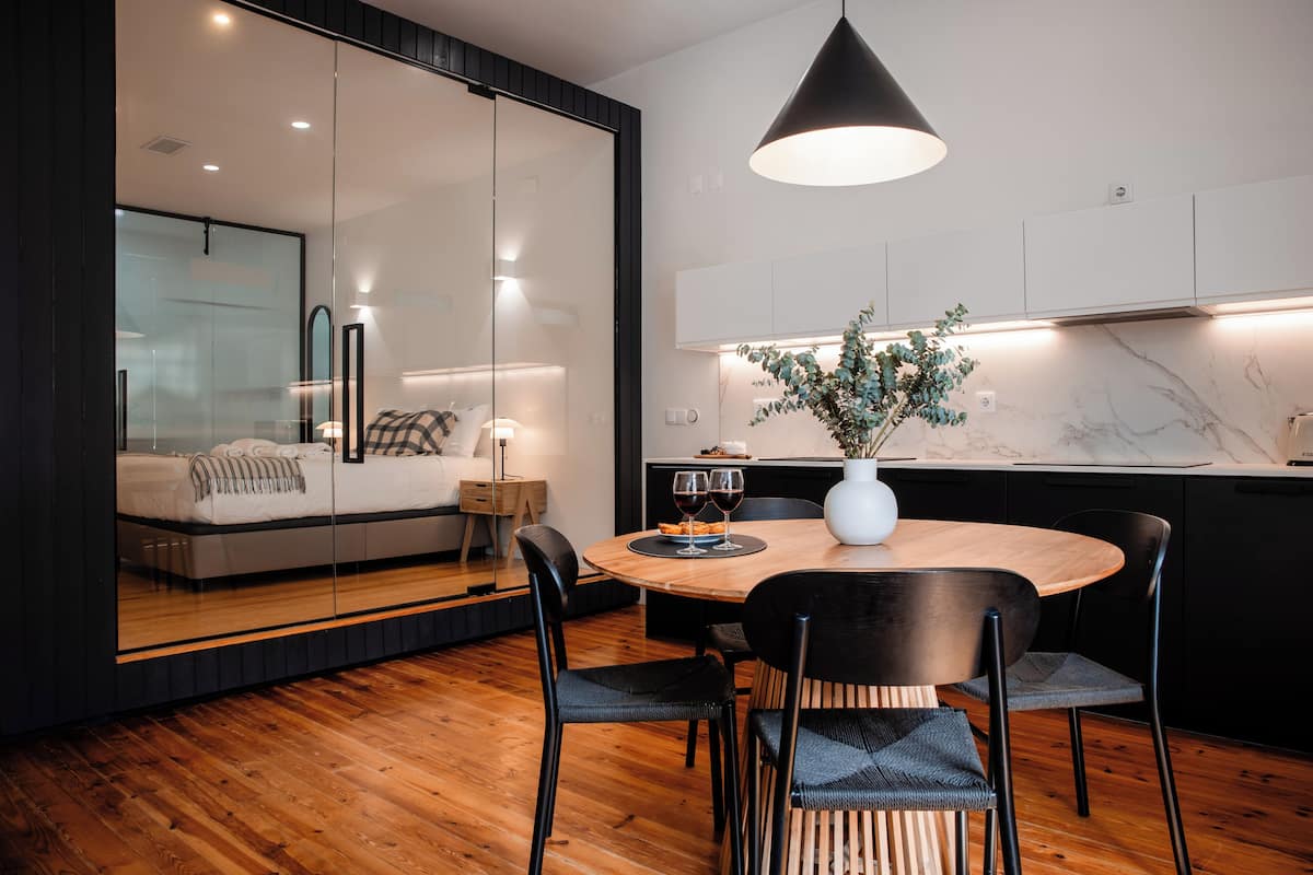 Design Apartment, 1 Bedroom, Balcony, City View | Private kitchen | Espresso maker, fridge, microwave, stovetop