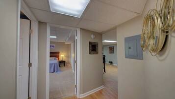 3 bedrooms, desk, iron/ironing board, travel cot