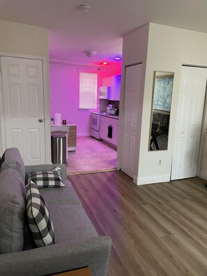 Smart TV, fireplace, computer monitors