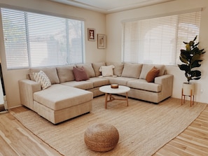 Smart TV, fireplace, computer monitors