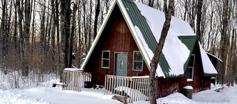 Off grid solar a-frame cabin Northwoods Farm Stay Hundreds of Acres to Explore
