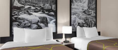 Room, 2 Double Beds, Non Smoking | Desk, iron/ironing board, free WiFi, bed sheets