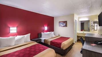 Room, 2 Double Beds, Non Smoking | Desk, iron/ironing board, free WiFi, bed sheets