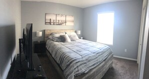 4 bedrooms, iron/ironing board, free WiFi, bed sheets