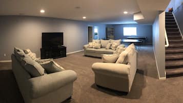 Smart TV, video games, ping pong, books