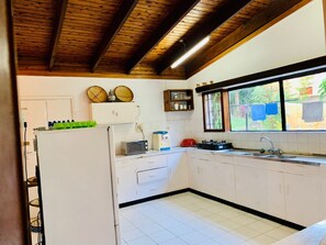 Kühlschrank, Mikrowelle, Herdplatte, Wasserkocher