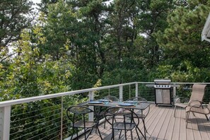 Outdoor dining - Huge Deck Perfect for Lounging w Sweeping Views! (Wellfleet)