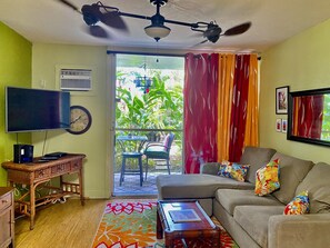 Studio | Living room | Smart TV - Garden View Studio - Kona Islander Inn Condos Condo by RedAwning (Kailua-Kona)