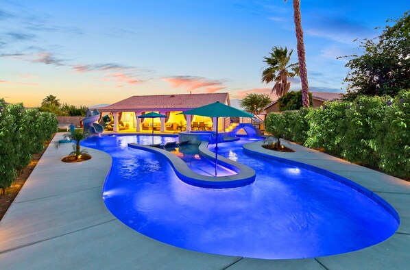 Outdoor pool, a heated pool