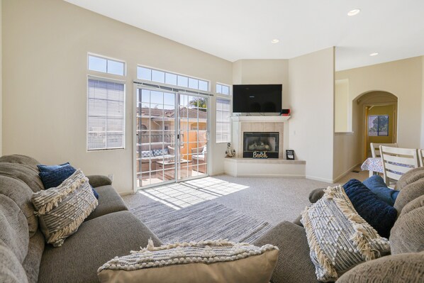 TV, fireplace, video games, books