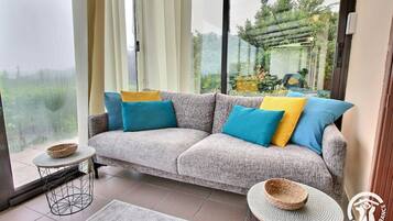 Télévision, cheminée, espaces bureaux