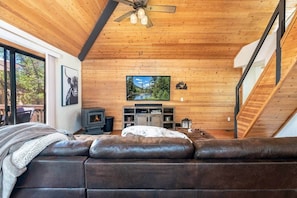 Smart TV, chimenea, videojuegos y reproductor de DVD 