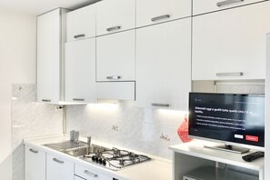 Fridge, microwave, stovetop, dishwasher
