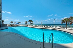 A heated pool - COMPLETELY UPDATED! BREATHTAKING GULF FRONT! LARGE POOL! (Panama City Beach)