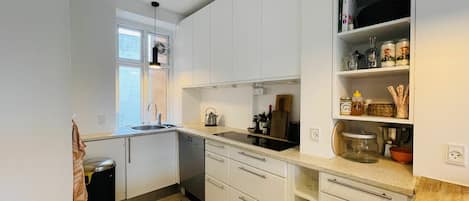 Kühlschrank, Mikrowelle, Ofen, Herdplatte