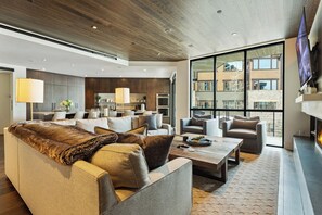 TV, fireplace, DVD player, stereo