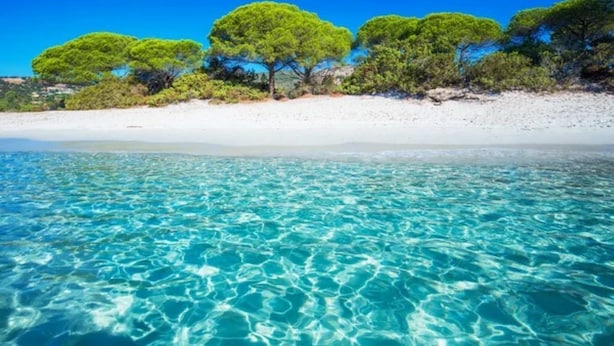 A beach with clear turquoise water and green trees in the background. - Villa Moderne 5 Min Mer - Piscine Idéale Familles, Proche Station de Ski 🏖️❄️ (Ventiseri)